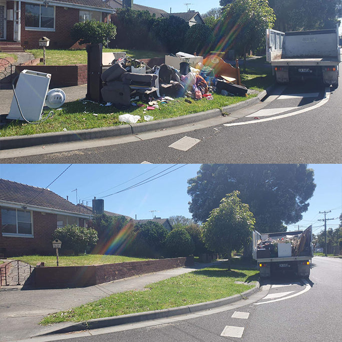 Kerbside rubbish collection on a Melbourne street
